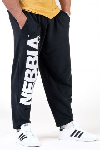 NEBBIA Beast Mode On Iconic Tepláky 186 (sivá, čierna) Farba: čierna, Veľkosť: M