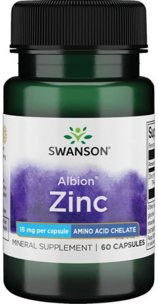 Swanson Albion Zinc 15 mg 60 kapsúl