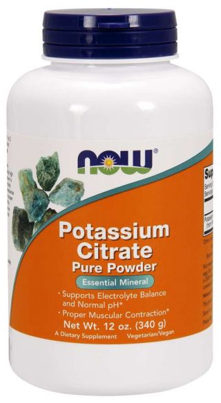 NOW® Foods NOW Potassium Citrate (draslík ako citrát draselný), Pure powder, 340g