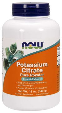 NOW® Foods NOW Potassium Citrate (draslík ako citrát draselný), Pure powder, 340g