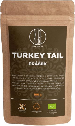 BrainMax Pure Turkey Tail (Coriolus) prášok, BIO 100g